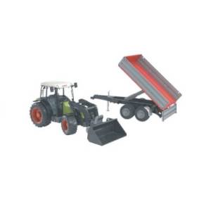 Traktor Claas z ładowaczem i przyczepą Bruder (1992-02112)